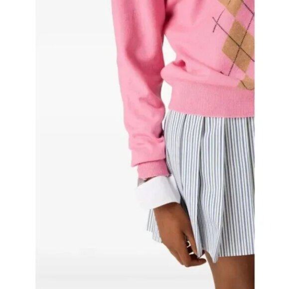 Miu Miu argyle cashmere polo sweater - Picture 2 of 11